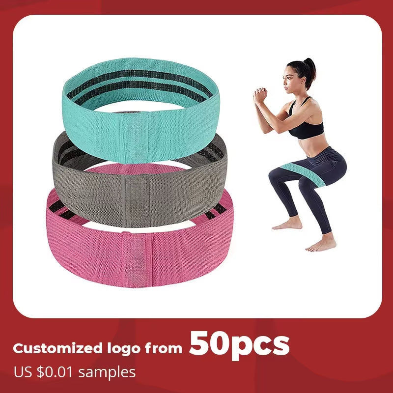 TOPKO Wholesale Colorful Fitness Exercise Elastic Fabric Hip Resistance Band Set
