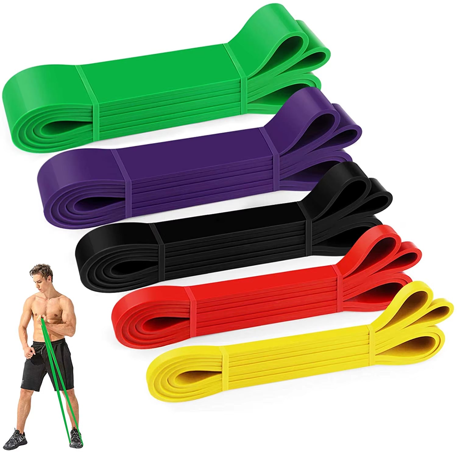 Custom Logo Fitness Circle Bands Resistance Exercise Stretch Resistance Bands Set Pull up Assist Band for Workout
