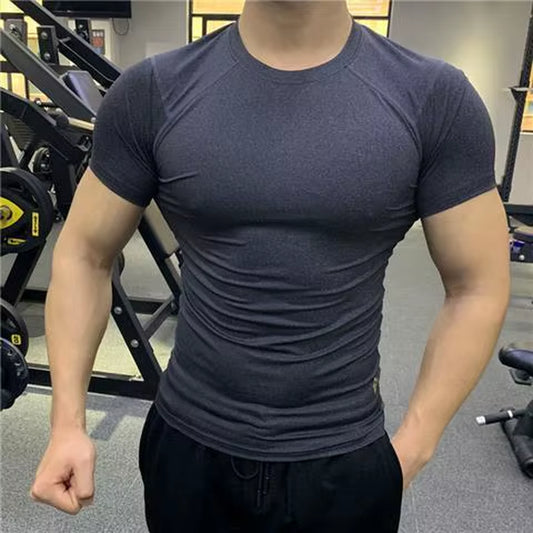 High Quality Gym Running Quick Dry Men Athletic Compressed T Shirt Fitness Sport Tshirt for Men